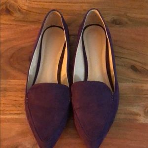 Purple Suede Pointed Flats